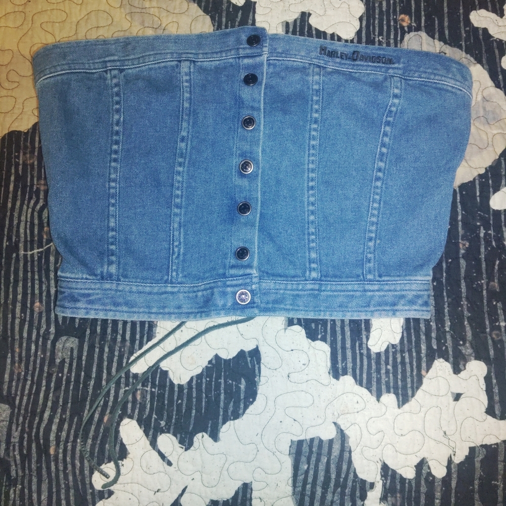 Harley Davidson Denim Crop Top